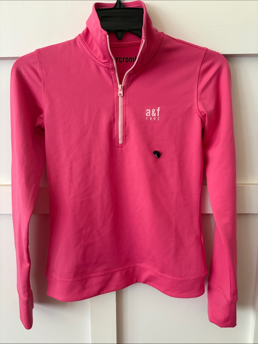 Abercrombie & Fitch Hot Pink Quarter Zip Athletic Pullover Girls Large NWT